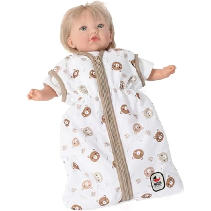 CHIC2000 Puppen Schlafsack Bärchen, Reißverschluss, für Puppen bis 55 cm, 45 x 27 x 2 cm – Bild 1