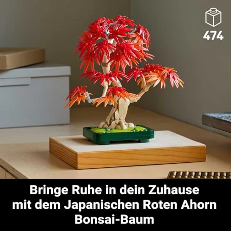 LEGO Botanicals Japanischer Roter Ahorn, Bonsai-Baum Bauset mit roten & orangen Blättern in dunkelgrüner Schale, künstliche Pflanze für Erwachsene - 10348 – Bild 3
