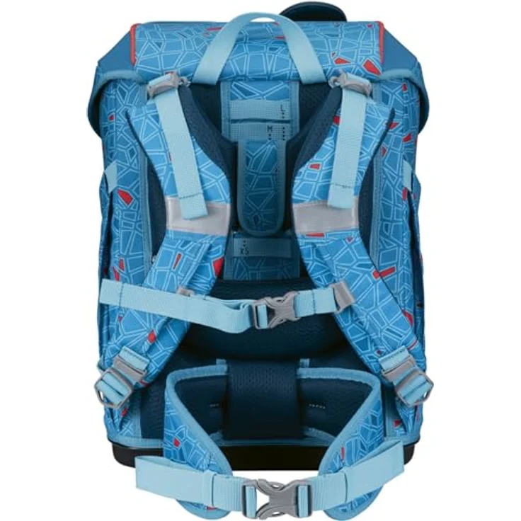 DerDieDas Schulranzen ErgoFlex Tiny Superflash, 6-teiliges Set mit großem Hauptfach, komfortablen Trägern, robustem Material, Blue Ice hellblau – Bild 3