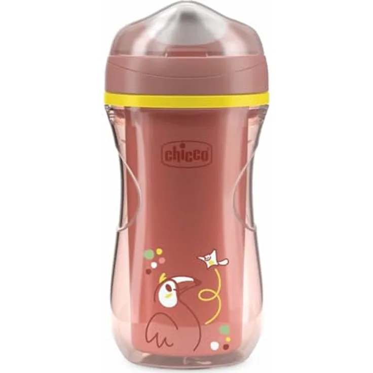 Chicco Active Tropffreier Trinklernbecher, 266 ml, isolierte Thermoskanne mit ergonomischer Tülle und Easy Sips Ventil, BPA-frei, Rosa