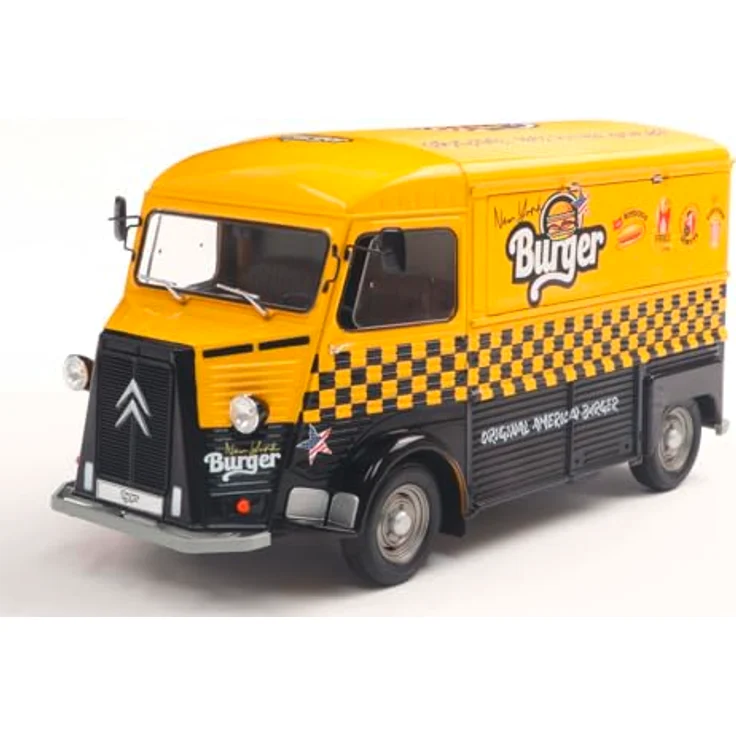 Solido 1:18 Citroën Type HY NYC BURGER, detailgetreues Die-cast Spielzeugauto in gelb mit stabiler Präsentationsbasis – Bild 1