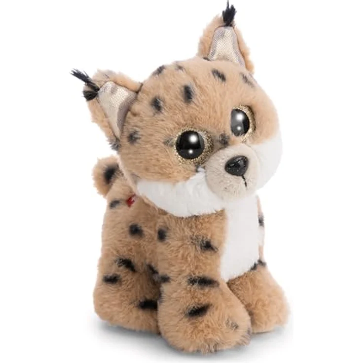 NICI GLUBSCHIS Luchs Lenzo, hochwertiges Kuscheltier aus braunem Plüsch, 15 cm, mit goldenen Glitzeraugen und liebevollen Details, ideal zum Kuscheln und Spielen, perfekte Geschenkidee für Kinder & Erwachsene | 63054 – Bild 1