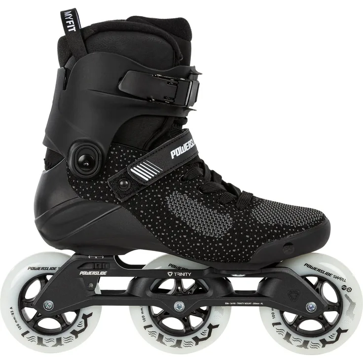 Powerslide Inlineskates Swell Lite Black 100, Leichter Skate mit TRINITY-X System, 100mm Rollen