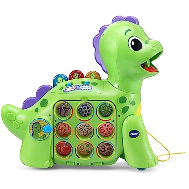 VTech Baby Zähl-mit-Mir-Dino, Interaktiver Lern-Dinosaurier mit 9 bunten Talern, spricht und singt für Kinder von 1,5-4 Jahren – Bild 2