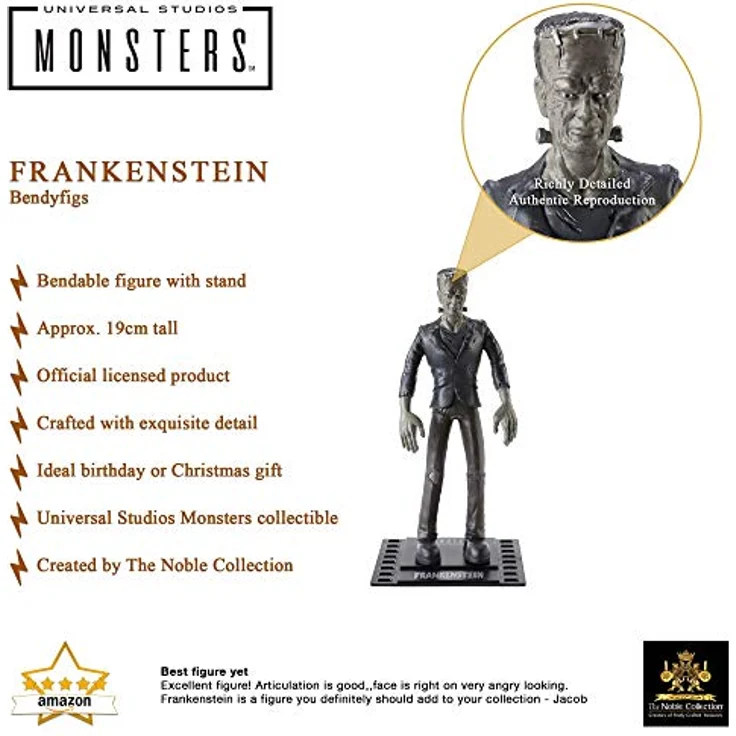 BendyFigs Universal Monsters Bendyfig Biegefigur Frankenstein Monster, 19 cm, PVC und ABS, beweglich in verschiedenen Positionen – Bild 3