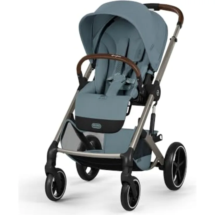 CYBEX Gold Kinderwagen BALIOS S LUX mit faltbarer Babywanne und ergonomischer Sitzeinheit, Stormy Blue
