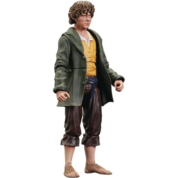 Diamond Select Der Herr Der Ringe Deluxe Fröhliche Figur, 10 cm, detailreiche Actionfigur mit Zubehör, braun – Bild 2