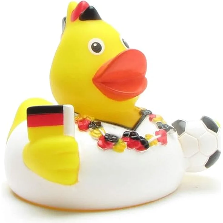 Duckshop Badeente - personalisierbar mit Wunschtext, Deutschland Fan Ente, 8 cm aus Vinyl – Bild 3