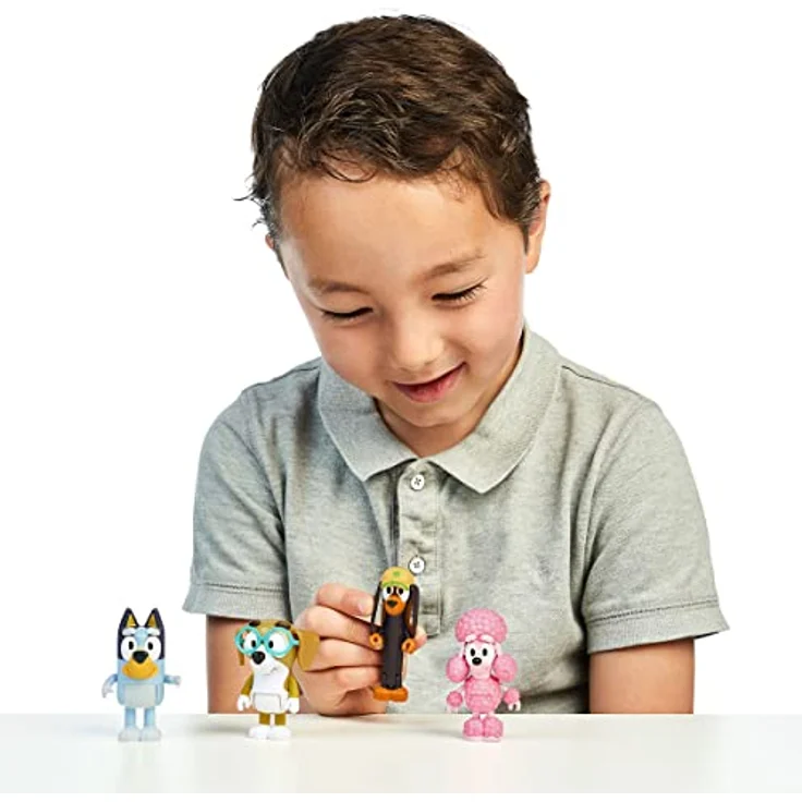 Bluey 4er-Figuren-Set: Bluey und ihre Freunde: Bluey, Coco, Snickers und Honey; 6,3 - 7,6 cm große Figuren mit beweglichen Gelenken – offizieller Bluey-Sammelartikel – Bild 7