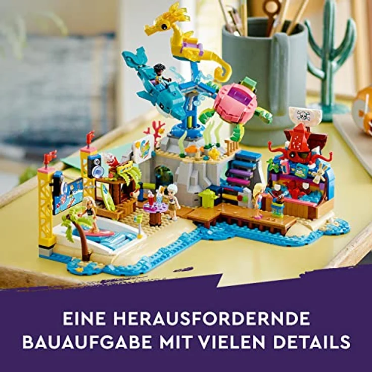 LEGO 41737 Friends Strand-Erlebnispark, Kirmes-Set mit Technic-Elementen, Delfin, Schildkröte & Seepferdchen Karussell, fortgeschrittenes, technisches BAU-Spielzeug für Kinder ab 12 Jahren & Teenager – Bild 2