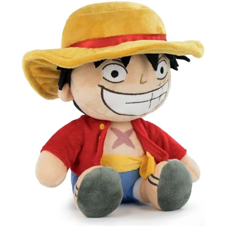 One Piece Anime, Plüschfigur Monkey D. Luffy, 27 cm Kuscheltier ORIGINAL mit Strohhut und roter Weste – Bild 2