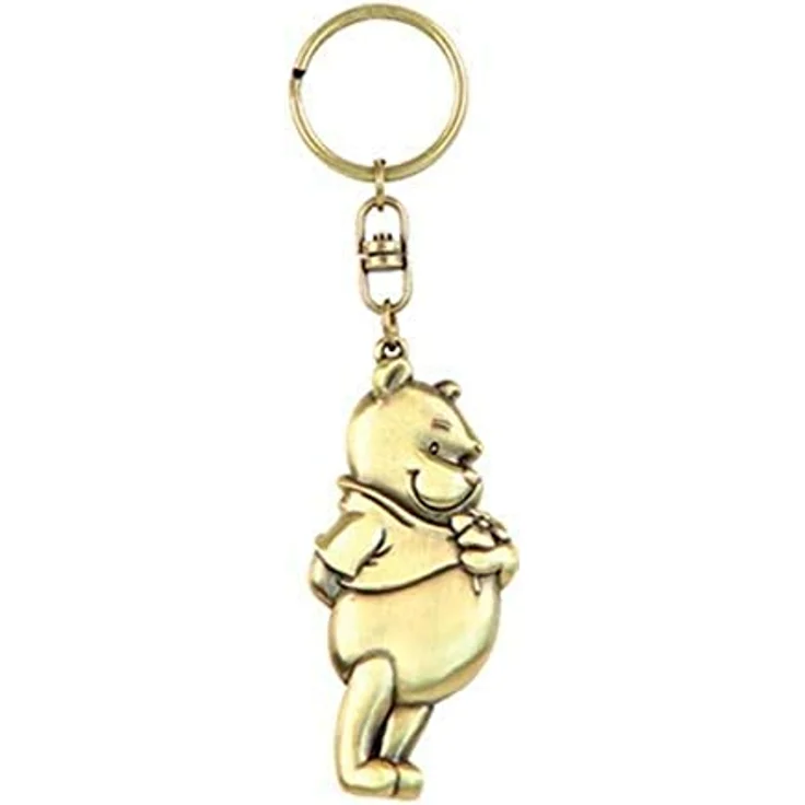 Monogram Winnie Puuh Zinn-Schlüsselanhänger, charmante Figur aus dem Hundertmorgenwald, metallische Optik – Bild 2