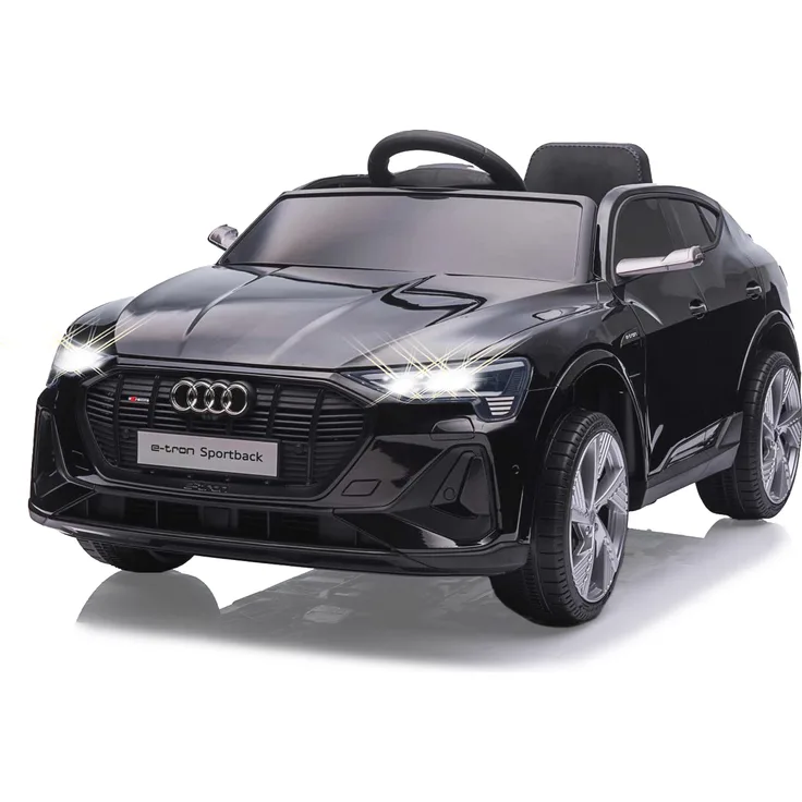 Jamara Audi e-tron Sportback, Ride-on Elektroauto für Kinder, schwarz, 12V mit Fernbedienung, LED-Lichtern und Soundeffekten