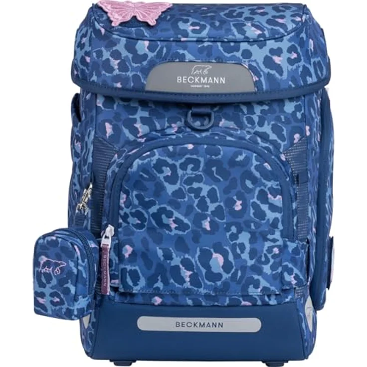 Beckmann Plus Air Schulranzen-Set 6-TLG. Cheetah, atmungsaktiver Ranzen mit wendbarer Vordertasche, inklusive Brustgurt und Sporttasche – Bild 2