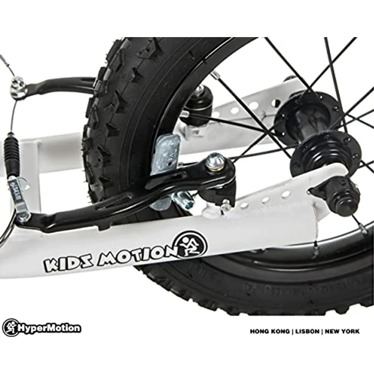 HyperMotion VIVA 12 Roller, Tretroller mit großen Luftreifen, höhenverstellbar 78-85 cm, 2 Bremsen, klappbarer Ständer, weiß – Bild 6
