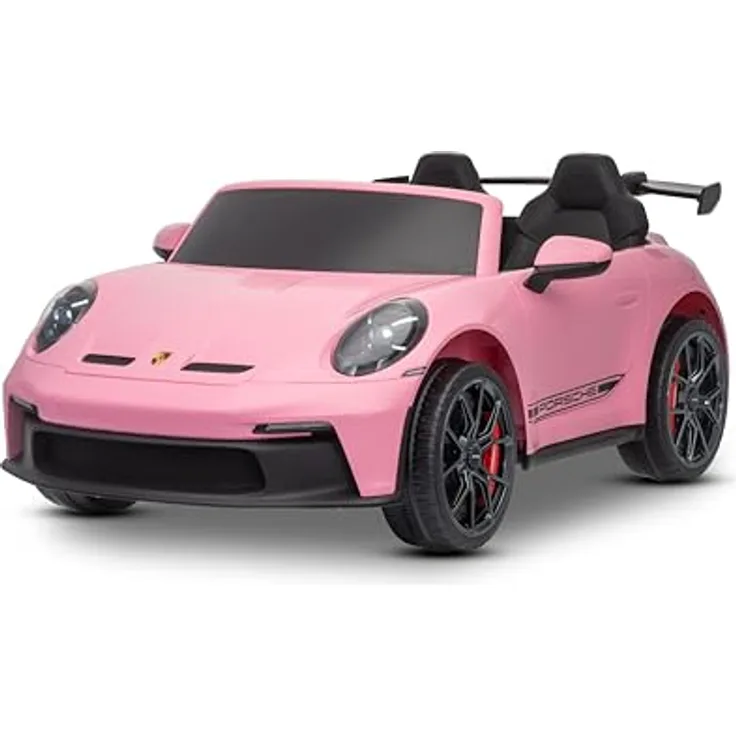 Beneo Motors Elektrisches Kinderauto Porsche 911 24V, rosa, 4x4-Antrieb, zwei Sitze, 200W Motoren, 2,4-GHz-Fernbedienung, USB/AUX, LED-Leuchten, Lithium-Batterie, Federung