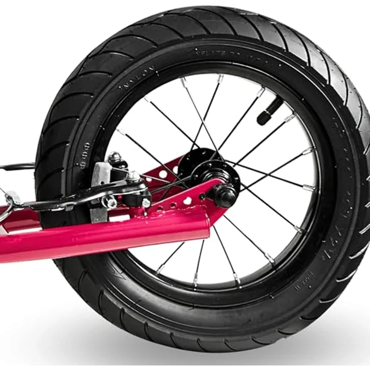 HyperMotion Kinderroller RUBY 12.2, höhenverstellbar mit 12 Zoll Luftreifen, Handbremsen, pink/magenta – Bild 11