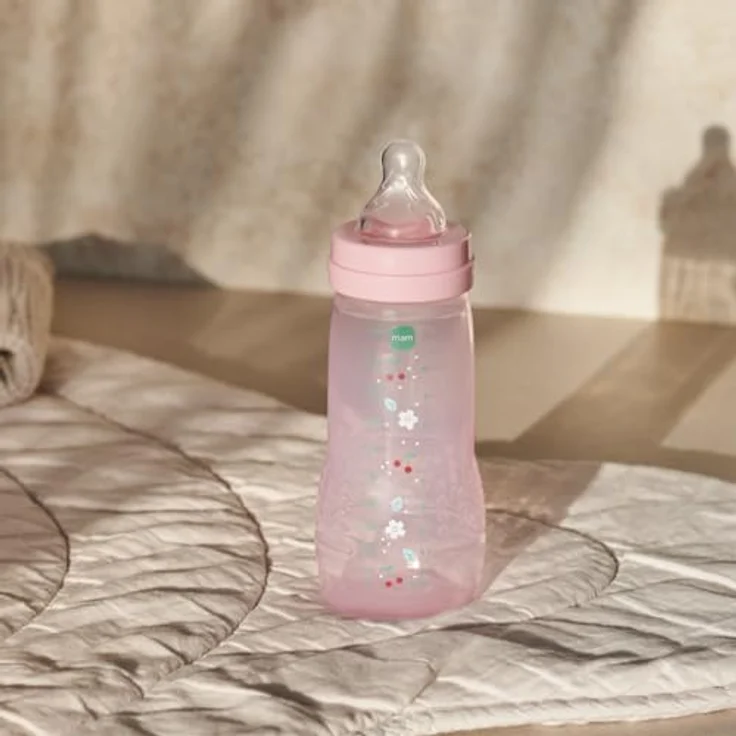 MAM Easy Active Babyflasche 6+ Monate, Beere + Perle, mit Silikonsauger, ultraschneller X-Geschwindigkeit, luftdichter Verschluss, 2er Pack (2 x 330 ml) – Bild 3