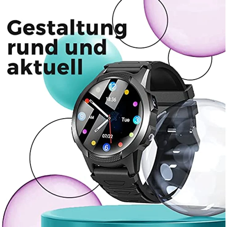 Save Family Slim 4G Kinder-Smartwatch mit Videoanruf, SOS-Taste, Stoppuhr und Schrittzähler - Blau – Bild 3
