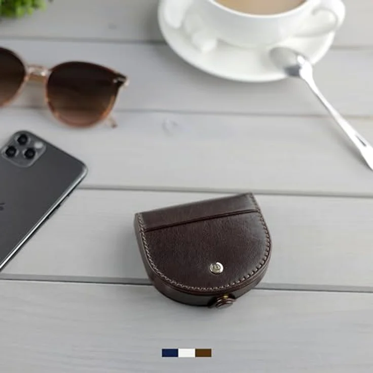 bugatti Neaples Münzbörse aus 100% Leder, 8 cm x 8 cm x 2,5 cm, braun – Bild 6