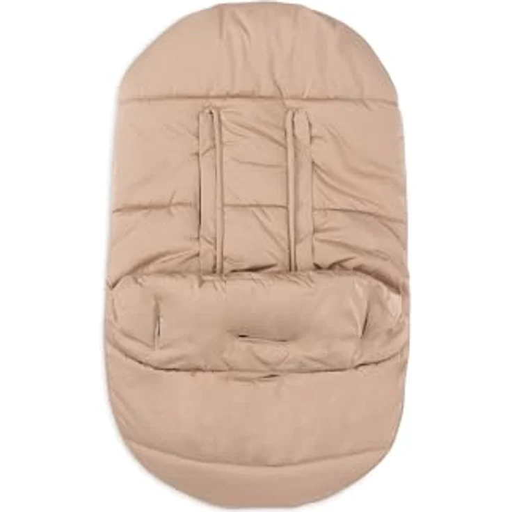 Jollein Voetenzak Groep 0+ Autostoel 3/5 Punts Gordel Puffed Biscuit - Teddy Futter, Kapuze, Reißverschluss, 100% Polyester – Bild 3