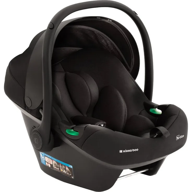 Kikkaboo Babyschale Babyschale i-Prime i-Size, bis 13 kg (40 - 87 cm) Gruppe 0+ Kopfstütze verstellbar, Memory-Schaum, schwarz