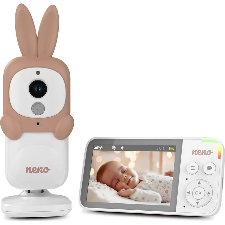 Xblitz Neno Lelu – Elektronisches Babyphone mit kabellosem Empfänger, 3,5 Zoll LCD-Display, Gegensprechfunktion, Raumtemperatursensor, bis zu 300 Meter Reichweite, batteriebetrieben mit USB-Stromversorgung