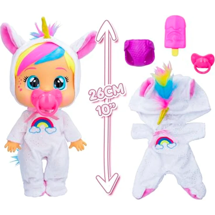 IMC TOYS Cry Babies Loving Care Fantasy Dreamy, Babypuppe mit weichem Pyjama, echten Tränen und Zubehörset, für Kinder ab 18 Monaten – Bild 3