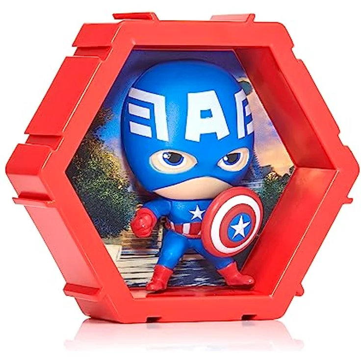 PODS 4D Marvel Captain America, Einzigartige, miteinander verbundene Sammelboble-Kopf-Figur, die aus ihrer Welt in Ihre, ausbricht, Wand oder Regalanzeige, Marvel Spielzeug & Geschenke, Serie 1 Nr. 4 – Bild 2
