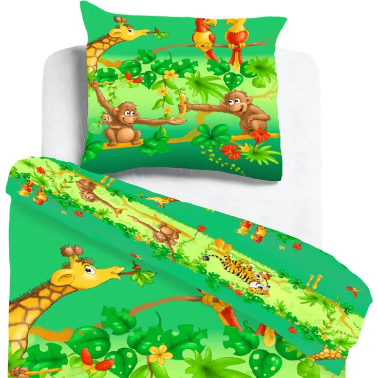 Dschungeltiere Bettwäsche Digitaldruck ESPiCO Sleep and Dream 135 x 200 + 80 x 80 cm – Bild 3
