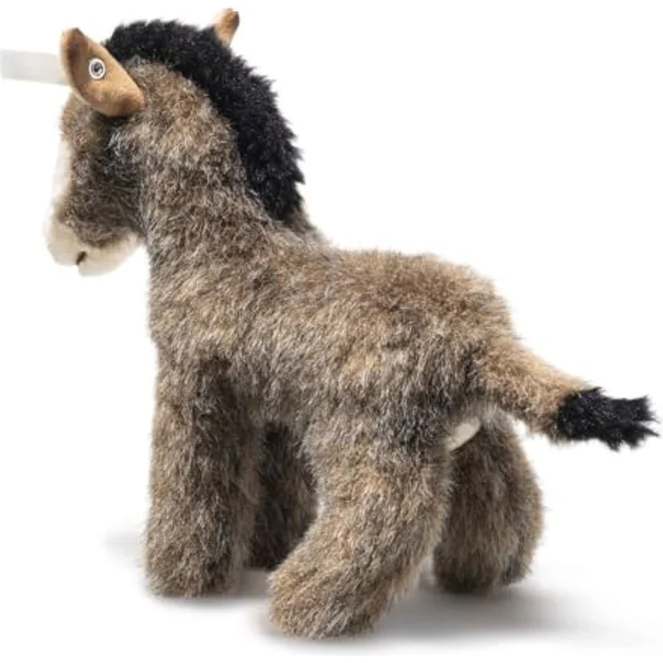 Steiff Kuscheltier Esel Asinus 17 cm, braun/grau, weiches Plüsch, mit Knopf im Ohr – Bild 2