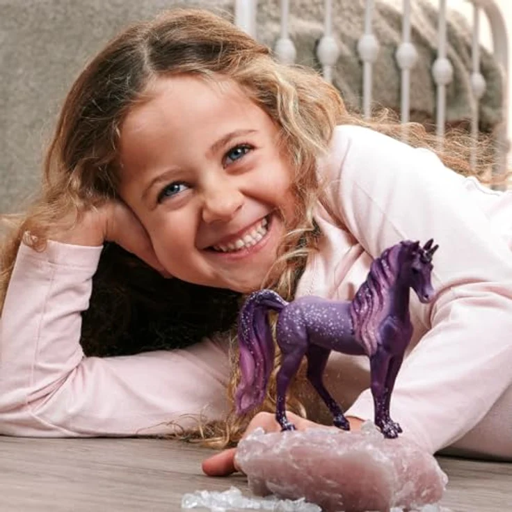 Schleich Galaxy Regenbogen Einhorn Stute 70842, BAYALA Figur in lila Tönen mit funkelnden Details, 15,4 x 3,4 x 11,1 cm – Bild 3