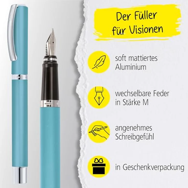 Online Pen Füller Vision Füllhalter aus Aluminium, Iridium-Feder, in Geschenkbox – Bild 3