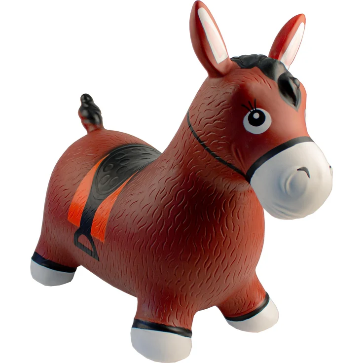 Magni Jumping Horse, braunes Hüpftier für Kinder ab 1 Jahr, inkl. Luftpumpe, bis 40 kg belastbar
