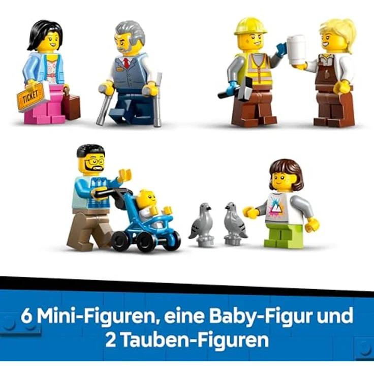 LEGO City 60469 Hauptbahnhof Bausatz, 752 Teile mit Uhrenturm, Café, Aufzug und 6 Mini-Figuren, Mehrfarbig – Bild 6