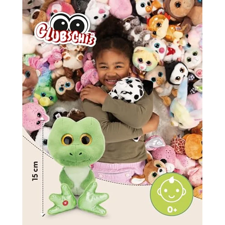 NICI GLUBSCHIS Frosch Jummi, Kuscheltier aus weichem Plüsch, 15cm, grün, mit Glubschaugen und langen Schlenkerbeinen, ideales Geschenk für Kinder und Erwachsene – Bild 2