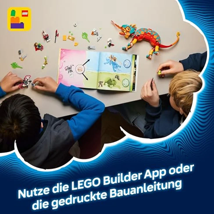 LEGO DREAMZzz 71492 Mateos Feuer-Chamäleon Bausatz, 2-in-1 Set mit beweglichen Teilen und Minifiguren, mehrfarbig – Bild 6