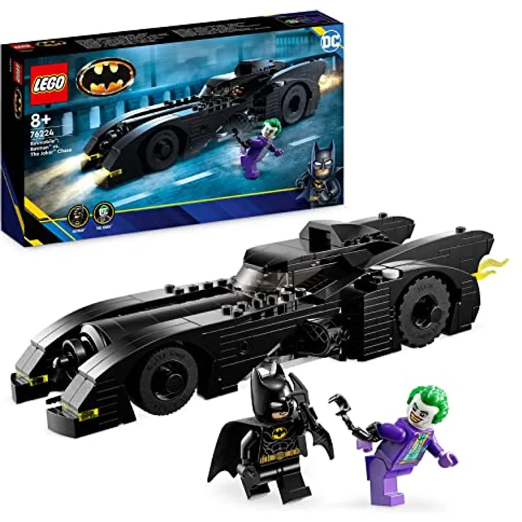 LEGO 76224 DC Batmobile: Batman verfolgt den Joker Set, Batmobil-Spielzeugauto von 1989 mit 2 Minifiguren, Automodell des Dark Knight mit Batarang, Superhelden-Geschenk für Kinder