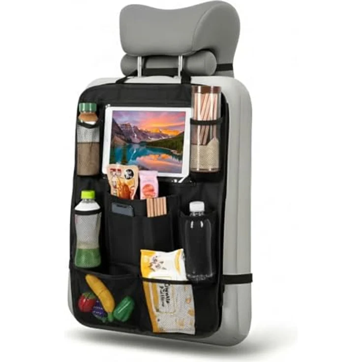 BillyBath Rückenlehnenschutz Auto Kinder, Auto Organizer mit 10 Zoll Tablet-Fach, 10 Fächer, wasserdicht, Oxford Stoff, 1 Stück – Bild 1