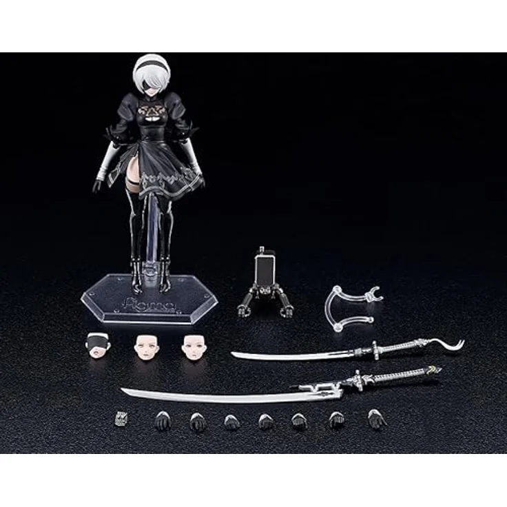 Max Factory Nier:Automata Ver1.1a Figma Actionfigur 2B (YoRHa No.2 Type B), 16 cm detailreiche Sammelfigur mit Zubehör und voll beweglichem Design – Bild 3