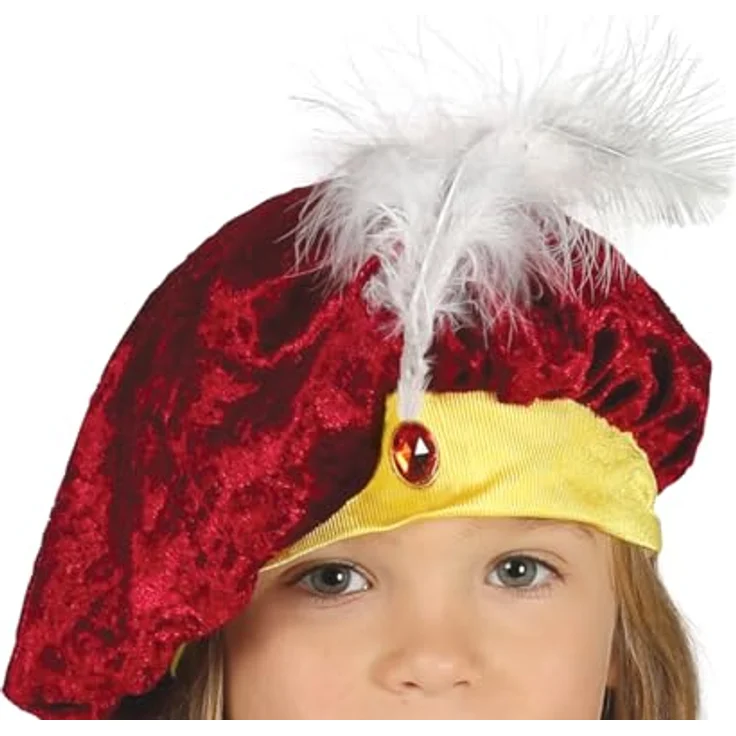 Guirca- Kostüm für Kinder 5/6 Jahre, Farbe Gelb und Rot, 5-6 (110-115 cm), 87558 – Bild 4