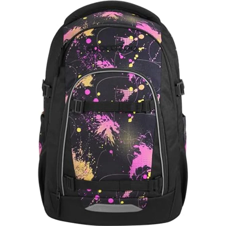 Coocazoo Mate Schulrucksack „Colour Drift”, schwarz, ergonomisch, höhenverstellbar, 30 Liter Volumen, mit Brust- und Hüftgurt, ab der 3. Klasse – Bild 1