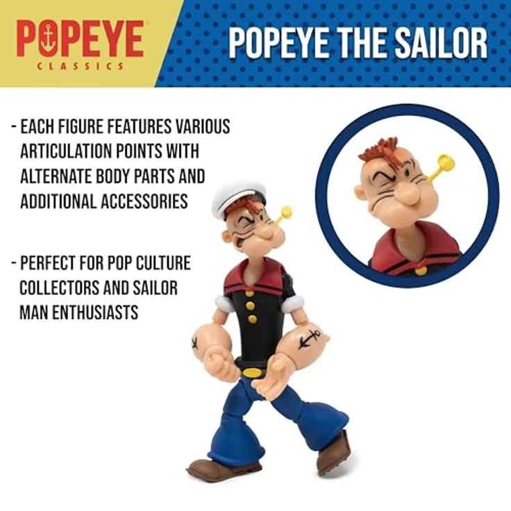 Boss Fight Studio Popeye Classics Wave 1, 1/12 Scale Action Figure "Popeye The Sailor" mit Zubehör – Bild 4