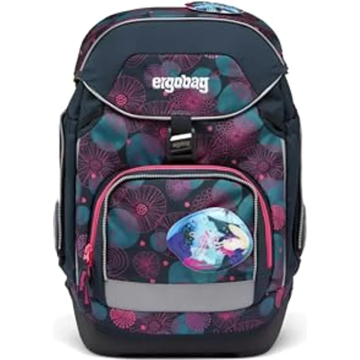 ergobag Schulranzen pack Set (6-tlg.), ergonomischer Rucksack mit recycelten Kletties und Your-Size-System, farbenfrohes Design – Bild 2