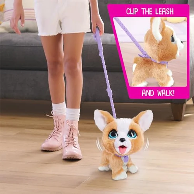 Hasbro Furreal Pet Poopalots Corgi Interaktiver Roboter Beige mit Leash und Pooper Scooper – Bild 4