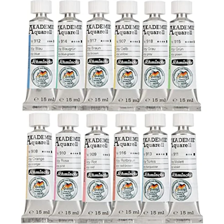 Schmincke AKADEMIE® Aquarell Tubenfarbe Icy Grün, pastellige Icy Colours Sonderfarbe, 15 ml Tube, feine Künstler-Aquarellfarbe, halblasierend bis deckend – Bild 3