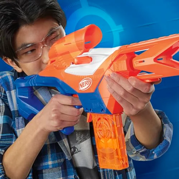 NERF N Series Pinpoint Blaster, Bolt-Action Blaster mit 10er Clip-Magazin und 18 N1 Darts, präzise für Fortgeschrittene, Jungen und Mädchen, weiß – Bild 5