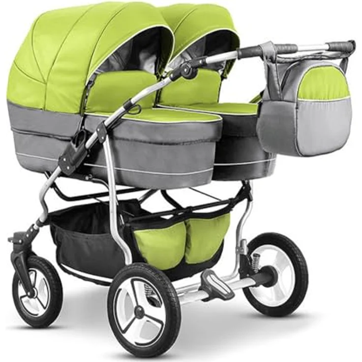 Elcar Zwillingskinderwagen 5 in 1 Twin Star, inkl. 2 Autositzen und Iso Bases, 14 Teile, variabel einstellbar, in 16 Farben erhältlich – Bild 2
