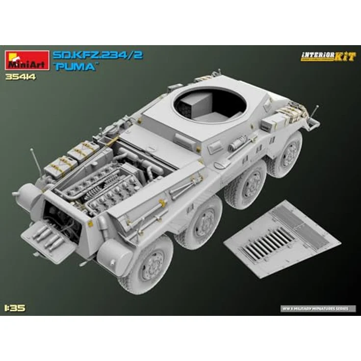 Other 1:35 Sd.Kfz.234/2 Puma Interior Kit, detailliertes Modellfahrzeug mit beweglichen Kettengliedern und mehreren Varianten – Bild 5