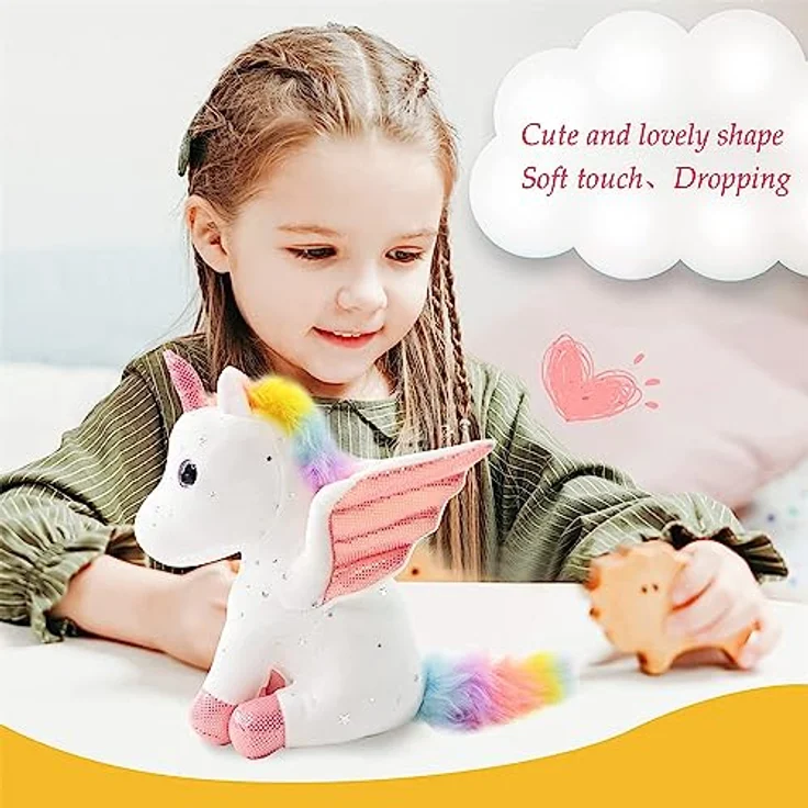 Trayosin Kuscheltier Einhorn 20cm, Plüschtier für Mädchen, weiches Spielzeug in rosa, blau, lila und weiß, ideal für 3-8 Jahre alte Kinder – Bild 4